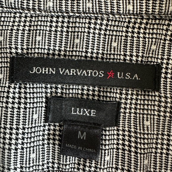 John Varvatos Luxe Men's Plaid Long Sleeve Button Down Shirt Cotton Gray Size M - Picture 7 of 8